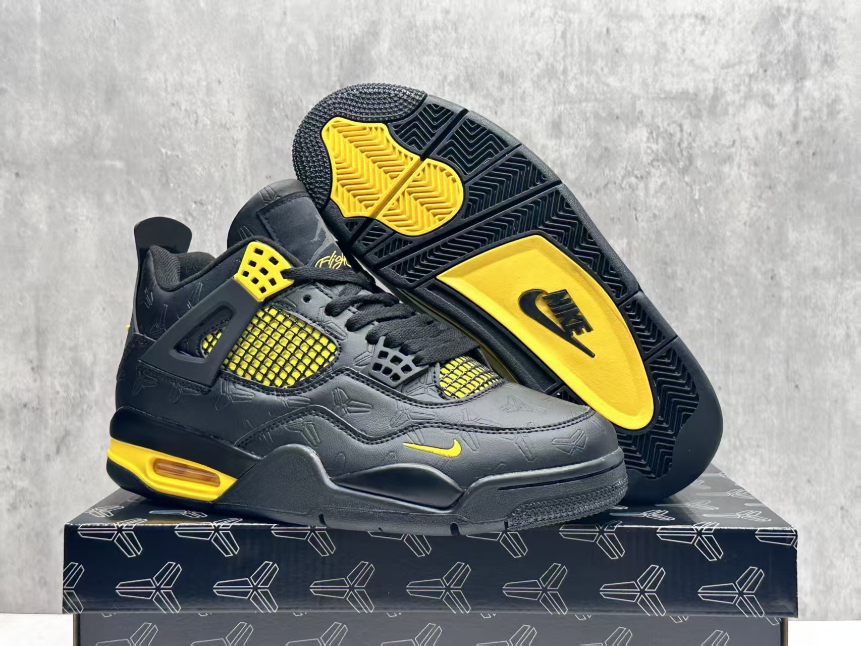 Men's Hot Sale Running weapon Air Jordan 4 Black Shoes 0244